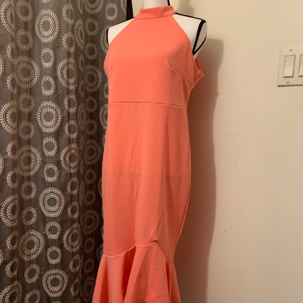 Bella Berry Pink Choker Ruffle Bodycon Dress